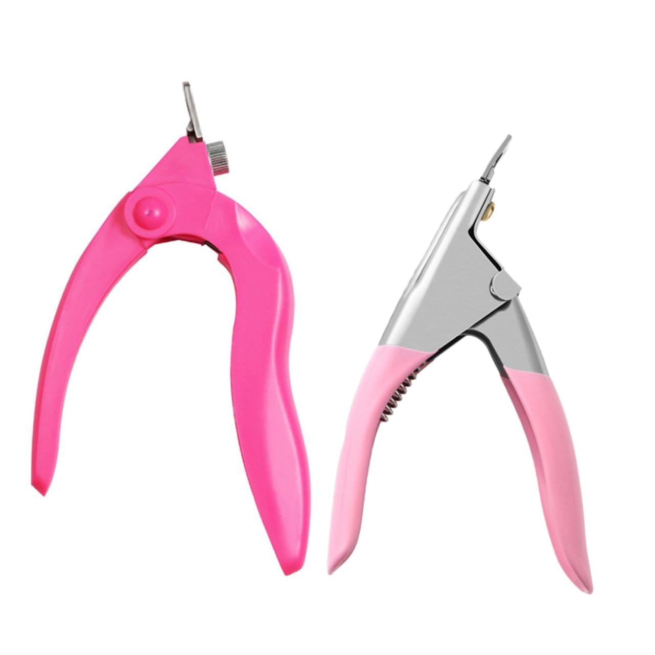 TOVINANNA 2pcs Stainless Steel Nail Cutter U Shaped Nail Tip Clipper Bounce Trimmer Tool for Manicure Ergonomic Design for Home Salon Use