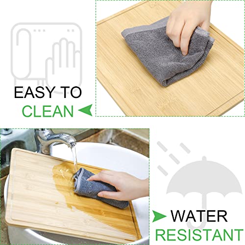 Set de 10 tablas de cortar de bambú Eaasty, rectangulares, con ranura para jugos, para cocina, carne, queso y verduras, bandeja resistente para servir miniatura 5