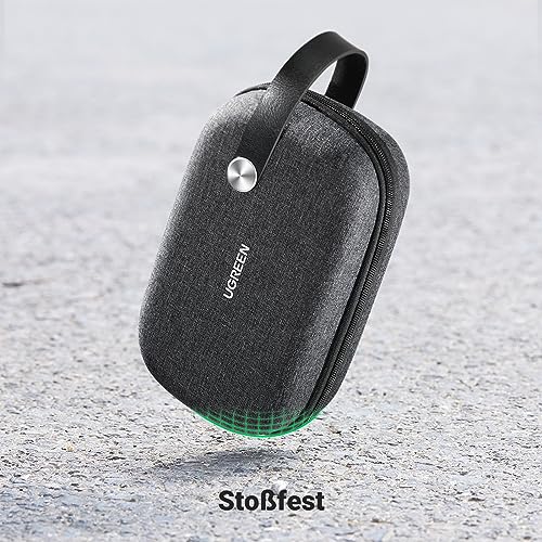 UGREEN UGREEN Elektronik Organizer Tasche, Stoßfest und Wasserdicht Elektronische Kabeltasche, Tragbare Aufbewahrungstasche Reise Etui für Ladegerät,Powerbank, Festplatte, Kabel,Kameraequipment Schwarz - Verwendungsansicht 7 | TV | Video | Foto
