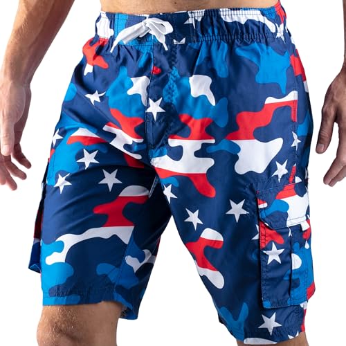 Image of Kanu Surf Men's Big Viper Extended Size Stripe Swim Trunk