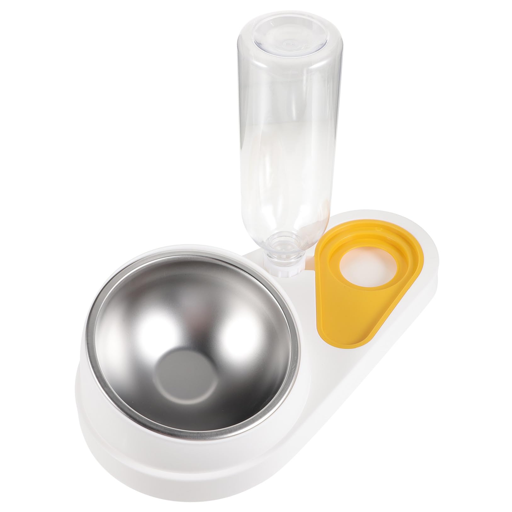 Abaodam Automatic Pet Feeder and Detachable Water Dispenser, White Plastic Small Animal Food Bowl for Dogs and Cats, Anti-Spill Design Suitable for Puppies and Household Pets
