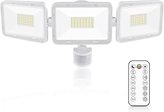 MEIKEE センサーライト 人感 70W LEDセンサーライト 屋外【3面発光 リモコン操作 常時点灯機能】7000LM 超高輝度 人感センサー投光器 IP66防水 夜間センサーモードと24Hセンサーモード 無段階調光 検出距離の調整可能 1H/2H/3H長時間点灯可能 防犯照明 駐車場 玄関灯 倉庫 町内の防犯灯 PSE認証済 適格請求書発行可能