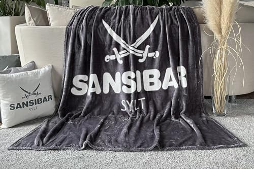 Sansibar Sylt Wohndecke Tagesdecke Kuscheldecke Fleecedecke, 150x200 cm, pflegeleicht, wärmend