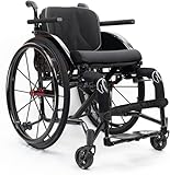 furenan Silla De Ruedas Deportiva Ligera Plegable, Silla De Ruedas Plegable, Silla De Ruedas De Transporte, Silla De Ruedas De Aleación De Aluminio, illas De Ruedas Portátiles(Black,42cm/16.5in)