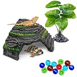 GOZILLA Small Reptile Hideout Cave,Turtle Tank Accessories Decor,Aquarium Cave...