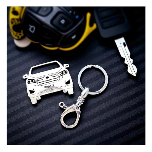 Image of Premium Stainless Steel Car Keychain | Personalized Custom Name Keyring | Stylish Car Shape Metal Key Holder made for Toyota Fortuner, Legender, Innova Crysta, Hycross, urban cruiser hyryder