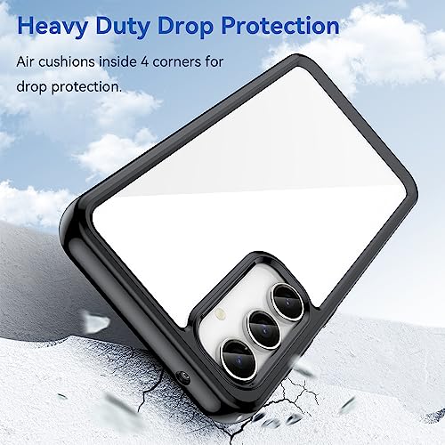 Image of HOOMIL Case for Samsung Galaxy S23 FE 5G 6.4-Inch, Non-Yellowing, Drop Protection, Anti-Scratch, Transparent Hard Back Phone Cover - Black