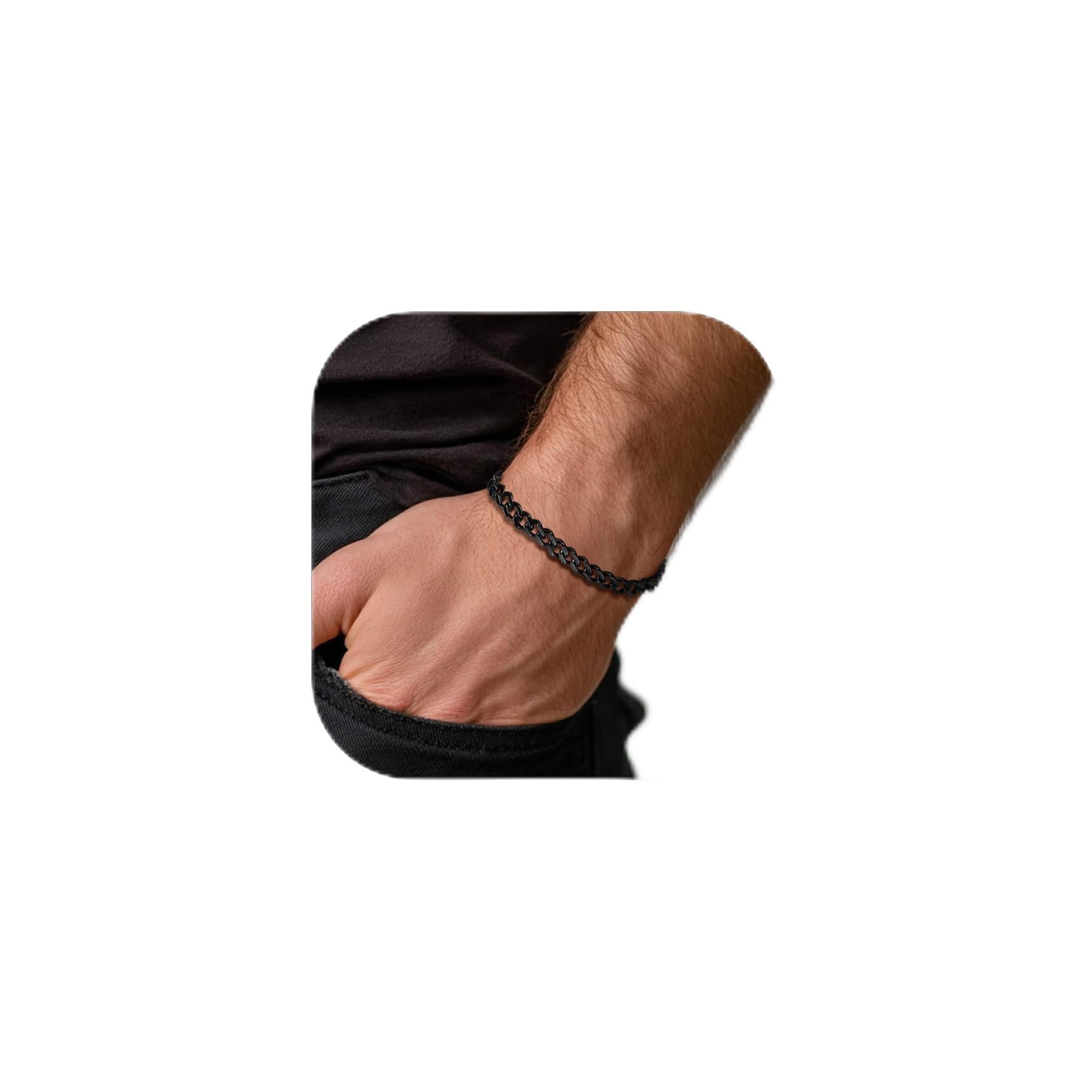 FindChic Panzerarmband Herren Damen Edelstahl Armreif 5mm 7mm 9mm 12mm Armband mit Schmuckbox Hip pop Schmuck für Valentinstag Geburtstag