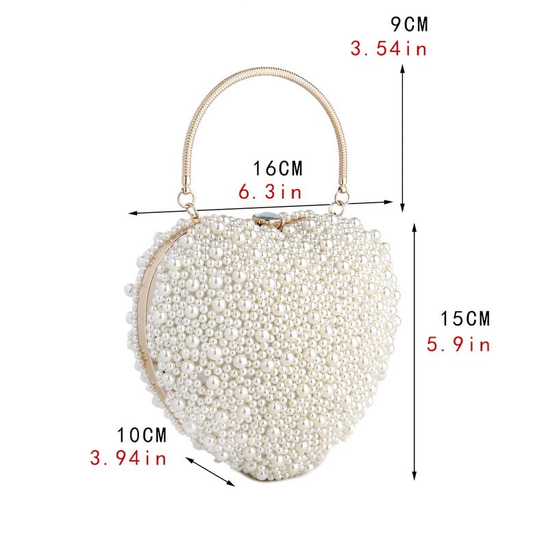 Herz Frauen Tasche Kreative Handgemachte Herz Perle Abend Tasche Schloss Weben Paket Tasche Braut Tasche Über Schulter Braut Dolly Tasche