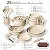 CAROTE 25PCS Ceramic Cookware Set, Pots and Pans set Non Stick, RV Kitchen Cooking Set Removable Handles, Oven Safe, Induction Cookware, Non-toxic Kitchen Cooking Set, PFAS Free, Mothers Day Gifts #1