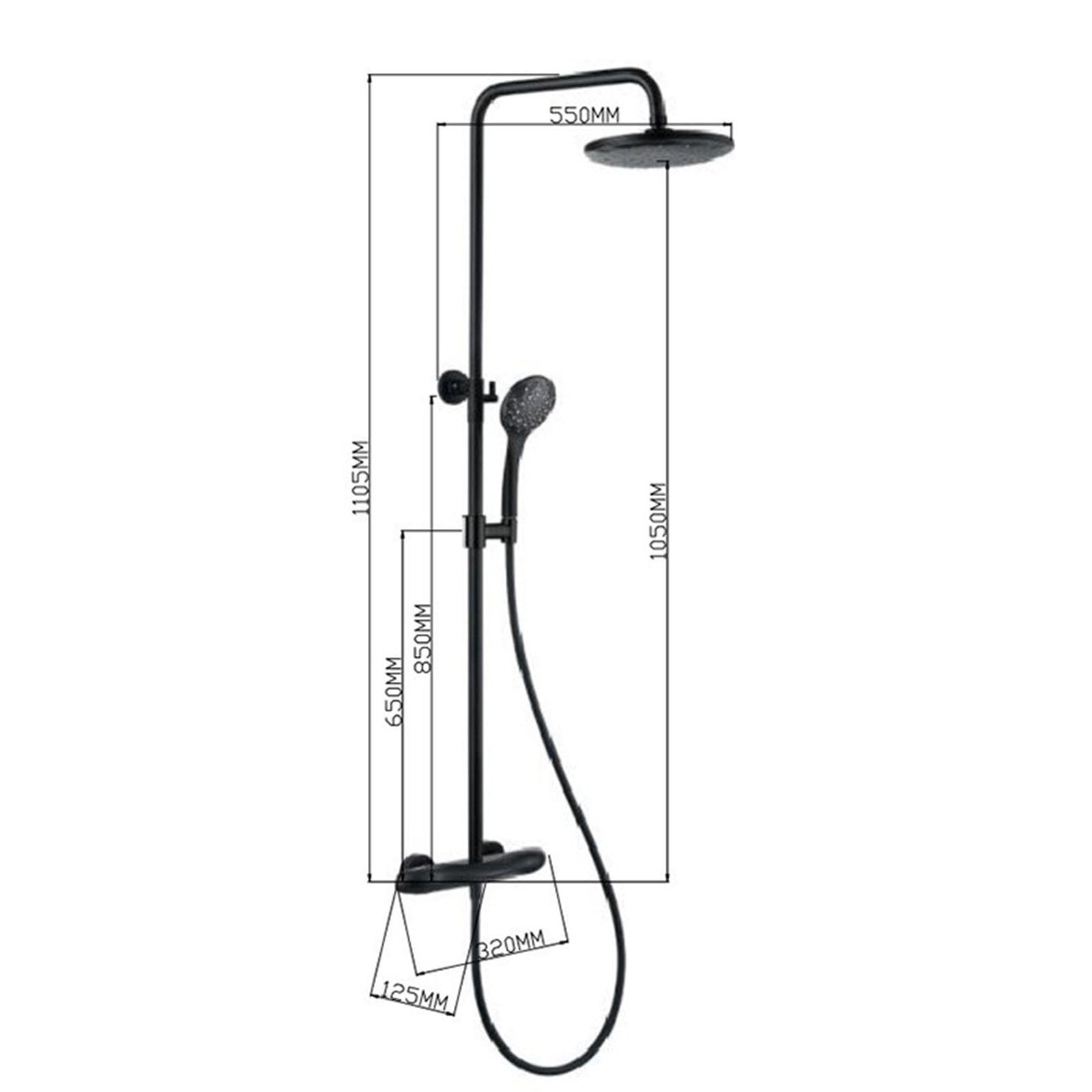 columna ducha termostatica de 38° con grifo gris Pistola