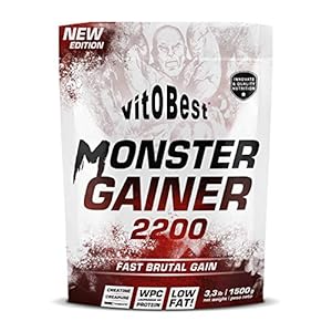 Carbohidratos MONSTER GAINER 2200 – Suplementos Alimentación y Suplementos Deportivos – Vitobest (Chocolate, 1,5 Kg)