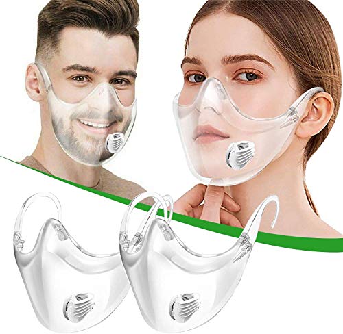 Clarity Face_Shield Face_Masks, 2PCS Clarity Face_Masks Reusable Clear Face_Mask Transparent for Men Women