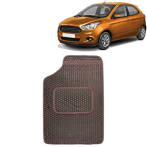 Image of Kingsway Brown Dotted Style Car Mats for Ford Figo (Set of 5)