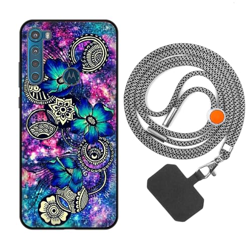 vingarshern Funda Compatible con Motorola One Fusion Plus,Carcasa Suave Anti-Choque TPU Silicona Case,Aesthetic Dibujos Protección Cover con Correa Colgante Ajustable,Patrón 03