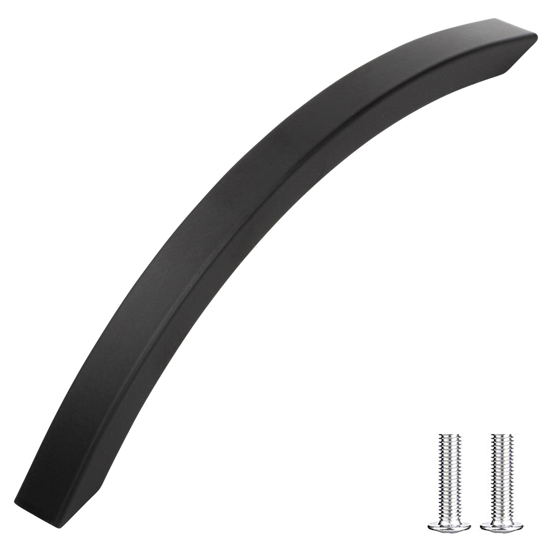 Decoranddecor Matt Black Slimline Kitchen Door Handles Cabinet Pulls Sleek Design - Smooth Lines 128Mm
