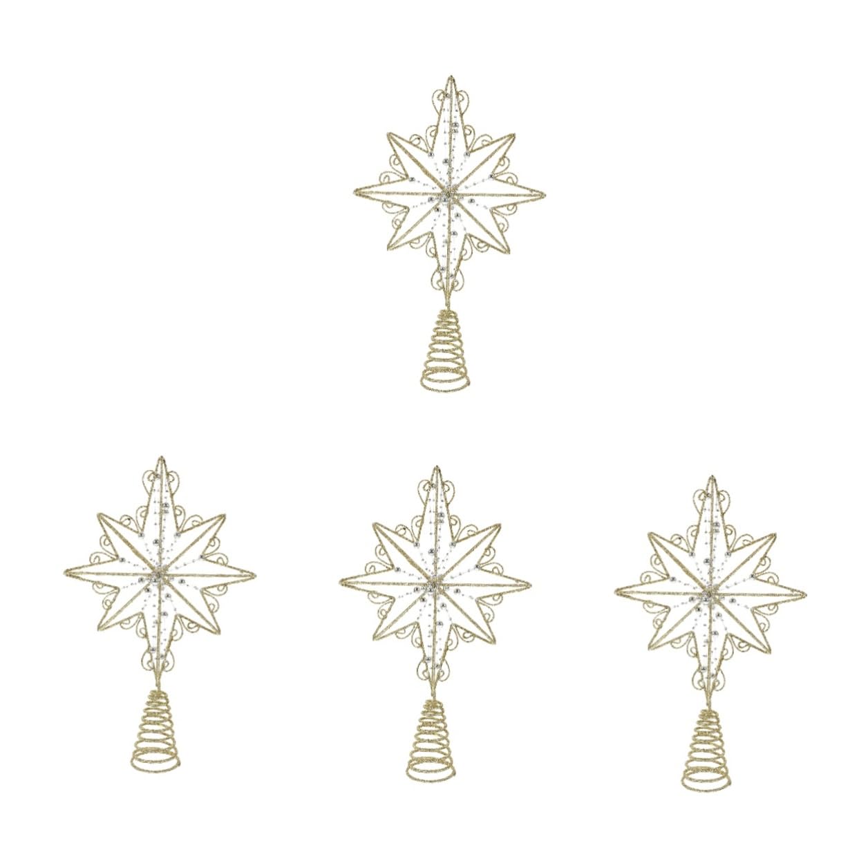Zerodeko 4stücke Xmas Baumspitze Stern Dekoration Goldene Weihnachtsbaumspitze Für Festliche Anlässe Installieren Leicht Und Für Ihre Weihnachtsfeier
