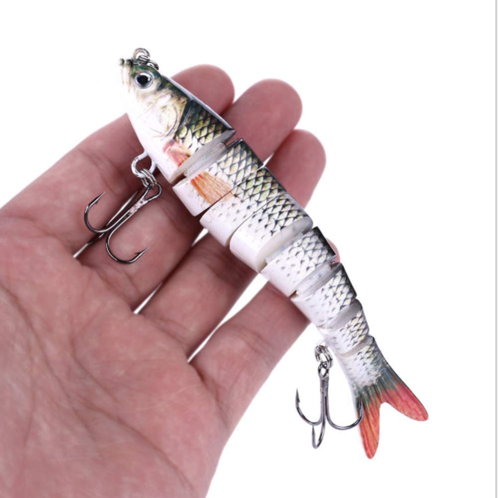 DWEE Fishing Lures,3.9'' Bass Pike Killer Multi Jointed Fishing Lure Swim Bait