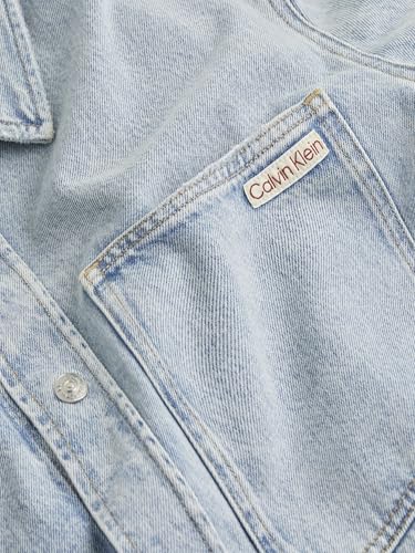 Calvin Klein Men’s Regular Fit Denim Shirt with Chest Pocket, Blue (Denim Light), S - Image 3