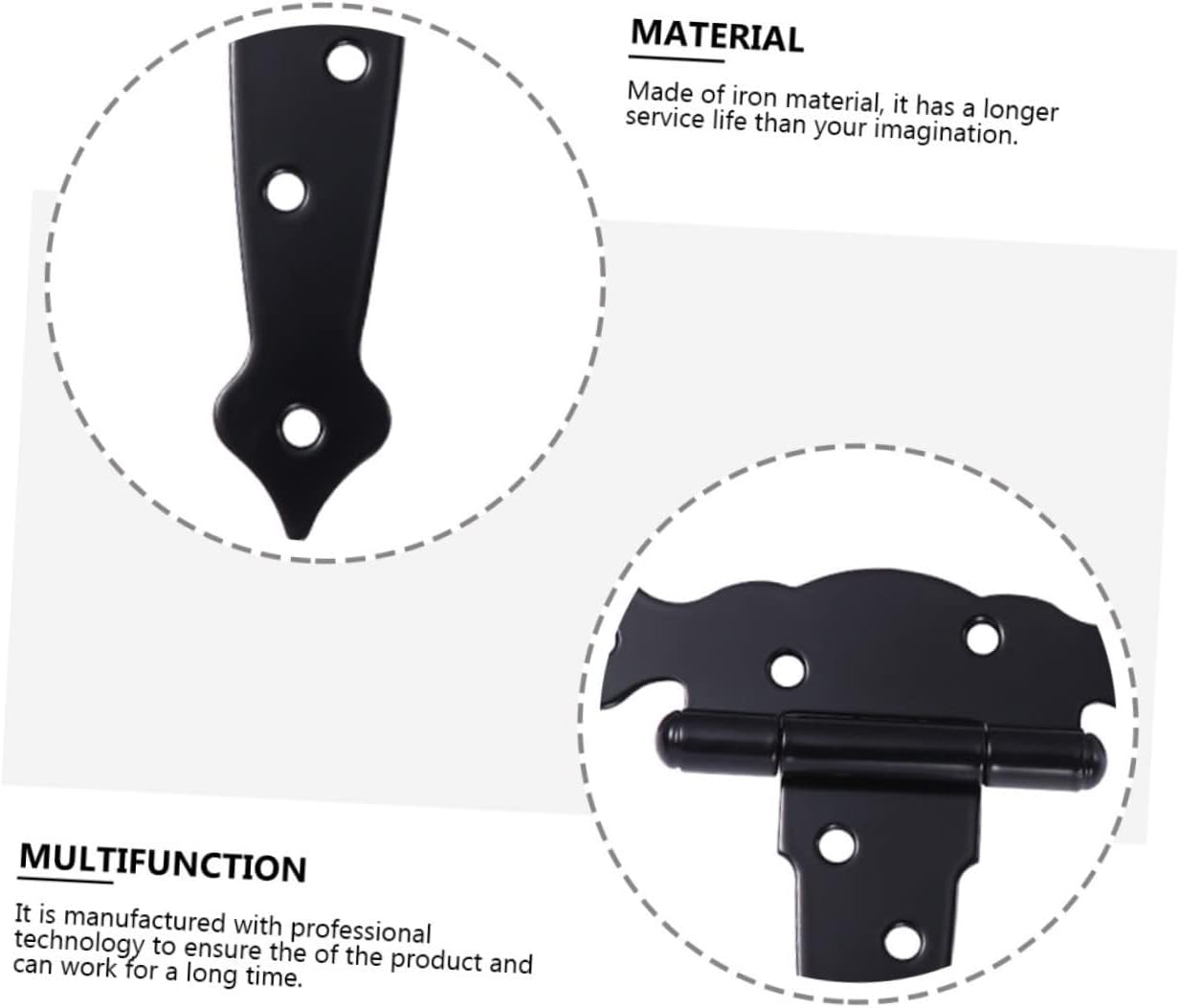 NUOBESTY 4pcs Heavy Duty Hinges Decorative Door Hinges for Barns Gates Sheds Easy Install Noise-reducing Design