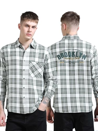 Image of StitchX Men's Full Sleeve Back Twill Checkered Shirt