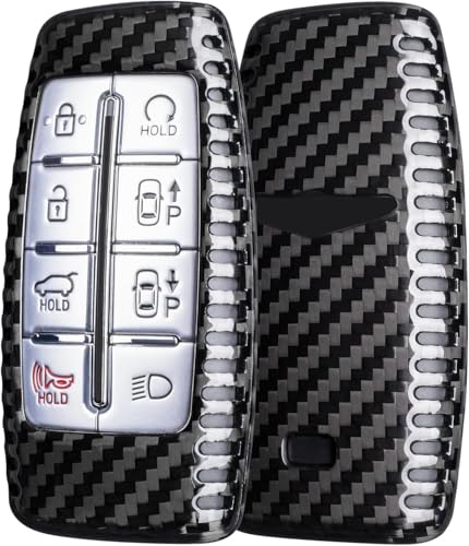 Coque clé Genesis en fibre de carbone pour G70 G80 GV80 protection noire