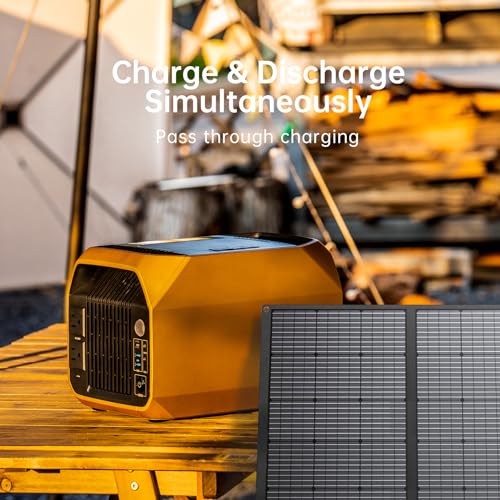 Portable Power Station - 1013Wh EV-Class Li-ion Battery/ 1 Hour Fast Charging, Up to 2000W Output Solar Generator (Solar Panel Optional) for Outdoor Camping/RVs/Home Use(Yellow) - Image 6