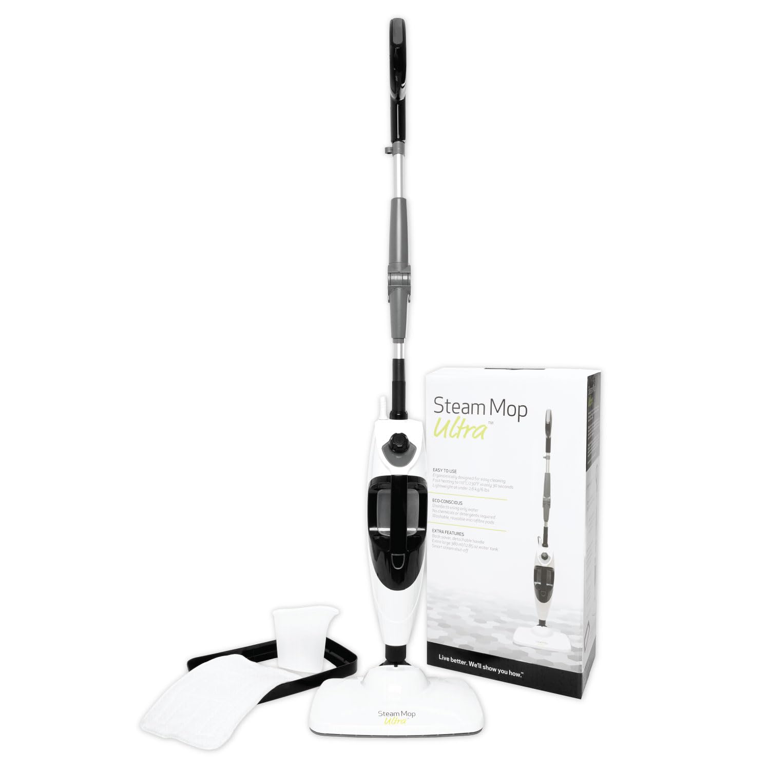 Steam Mop Ultra | Lightweight Steam Mop Cleans Hardwood, Laminate, Luxury Vinyl Plank, Tile, Linoleum and More