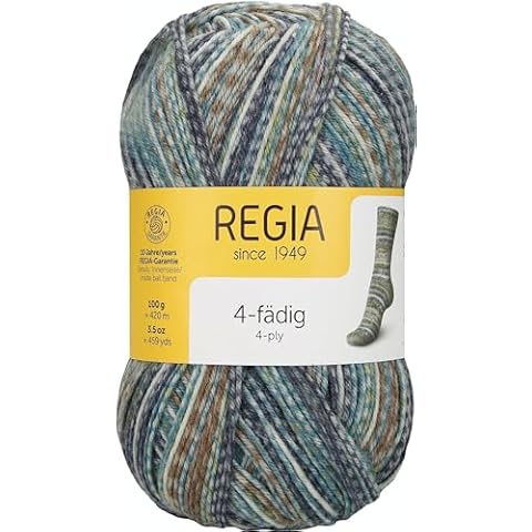 Regia 4-Thread Colour Sock Yarn, 100G Sage Cover