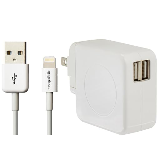 MockWares Basics Dual Port USB Wall Charger with Lightning Cable, White