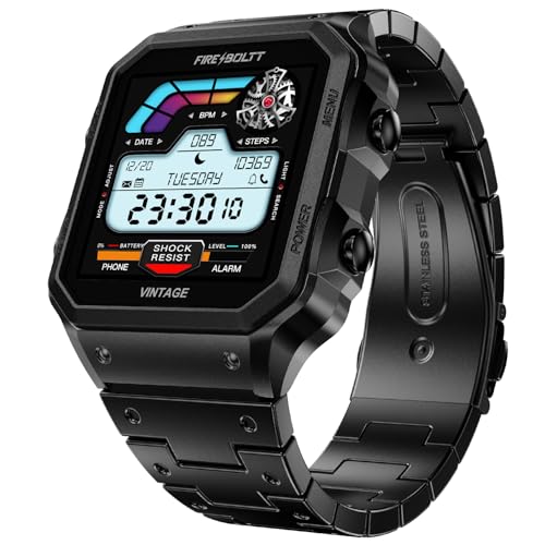 Fire-Boltt Vintage Smartwatch 39.1mm (1.52 inch) TFT Display, Stainless Steel Design, Bluetooth Calling, Multiple Sports Modes, Weather Updates, Smart Reminders (B0CZSXW911) Amazon Price History, Amazon Price Tracker