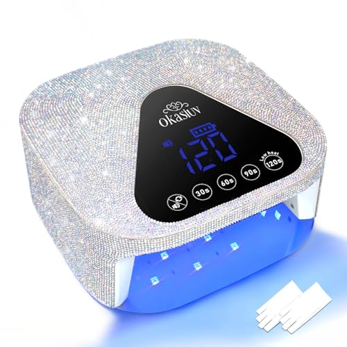 Okasiuv UV LED Nail Lamp with UV Gloves Magnetic Metal Mirror Base Cordless Dryer Gel - image 1