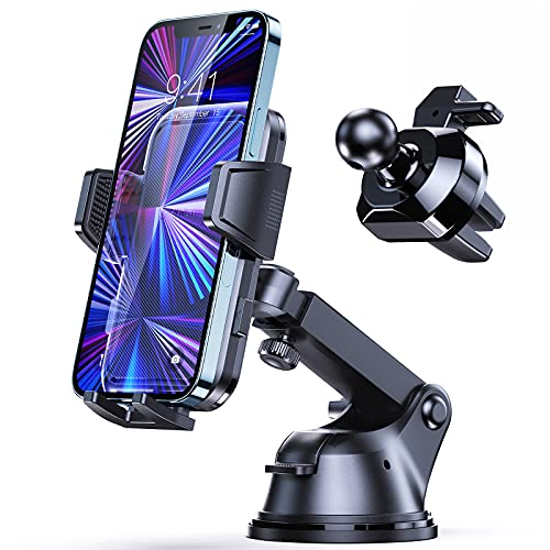 Syncwire Car Phone Holder Mount, Upgraded Suction Cup Long Arm Phone Holder for Car Dashboard Windshield Air Vent Hands Free Clip Cell Phone Holder Compatible with All Mobile Phones iPhone Samsung