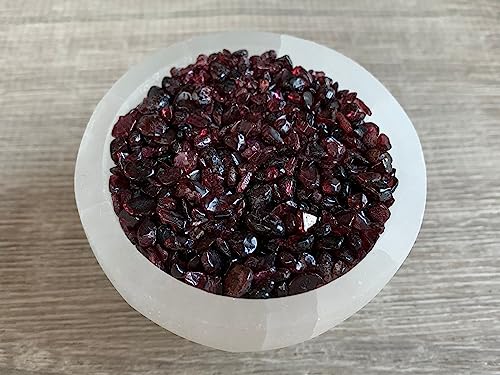 Image of Garnet Chips - Natural Mini Garnet Stones, Crushed Undrilled Garnet, Semi-Tumbled Genuine Garnet (1 /8 lb)