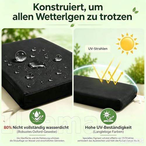 Cojín para taburete alto de cocina rectangular impermeable con funda extraíble amarilla 5