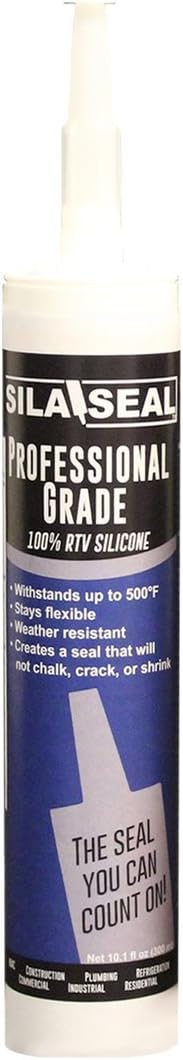 High Temp Silicone Sealant Professional Grade-High Temp 100% RTV Silicone- Black 10.1 oz