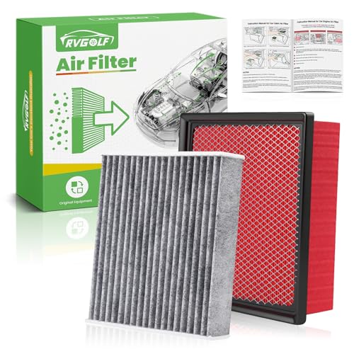 RVgolf Engine+Cabin Air Filters Fit for 2011-2025 2026 Dodge Durango 2011-2021 Jeep Grand Cherokee 2022 Grand Cherokee WK(ALL FIT 3.6L/5.7L/6.4L) Engine Air Filter Kit Accessories# CF11183 CA10755