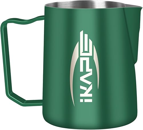 IKAPE Espresso Milk Pitcher, Espresso Steaming Pitcher with Sharp Spout for Espr