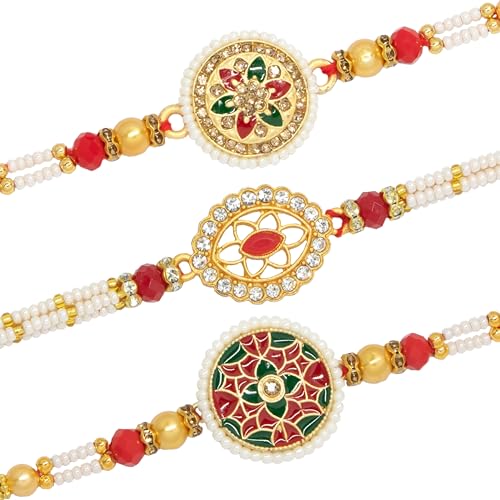 Image of Canton Rakhii Gift for Brother with Chocolate - Designer Rakhi for Brother with Gift Hamper Pack, Roli Kumkum & Greeting Card