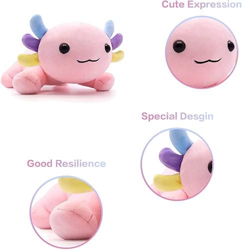 Miniatura 3 de NBBXYZ Axolotl - Juguetes de peluche de 9.8 pulgadas, suave y lindo ajolote, almohada de peluche Kawaii para niños, regalo de cumpleaños, decoración