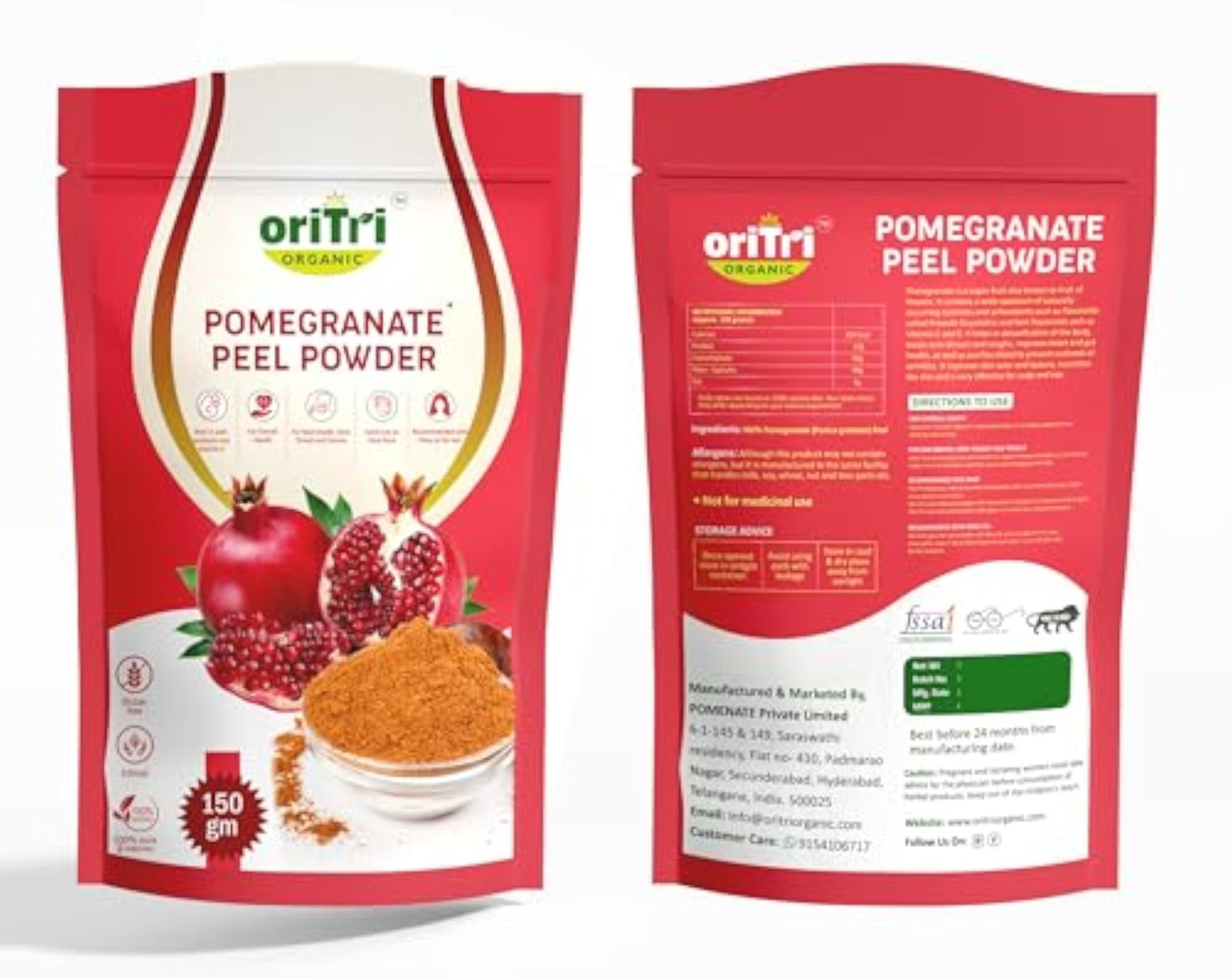 Organic Wheat Grass & Pomegranate Peel Powder Combo Pack