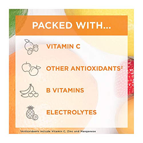 Emergen-C 1000mg Vitamin C Powder, with Antioxidants, B Vitamins and Electrolytes, Vitamin C Supplements for Immune Support, Caffeine Free Fizzy Drink Mix, Super Orange Flavor - 60 Count