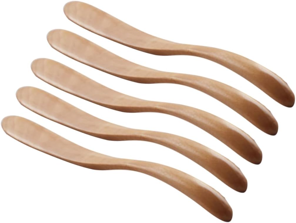 5pcs Wooden Butter Knife Set, Wood Cream Cheese and Jam Spreader