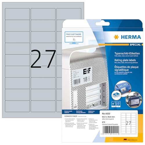 Herma 4222 étiquettes plaques argentées pour identifier vos colis