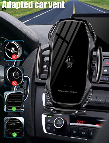Wireless Car Charger,10W Qi Fast Charging Auto-Clamping Car Phone Mount Air Vent Phone Holder Compatible with iPhone 13/12/12Pro/SE/11/11Pro/11ProMax/XSMax/XS/XR,Samsung S10/S9/S8/Note10 - Thumbnail 6