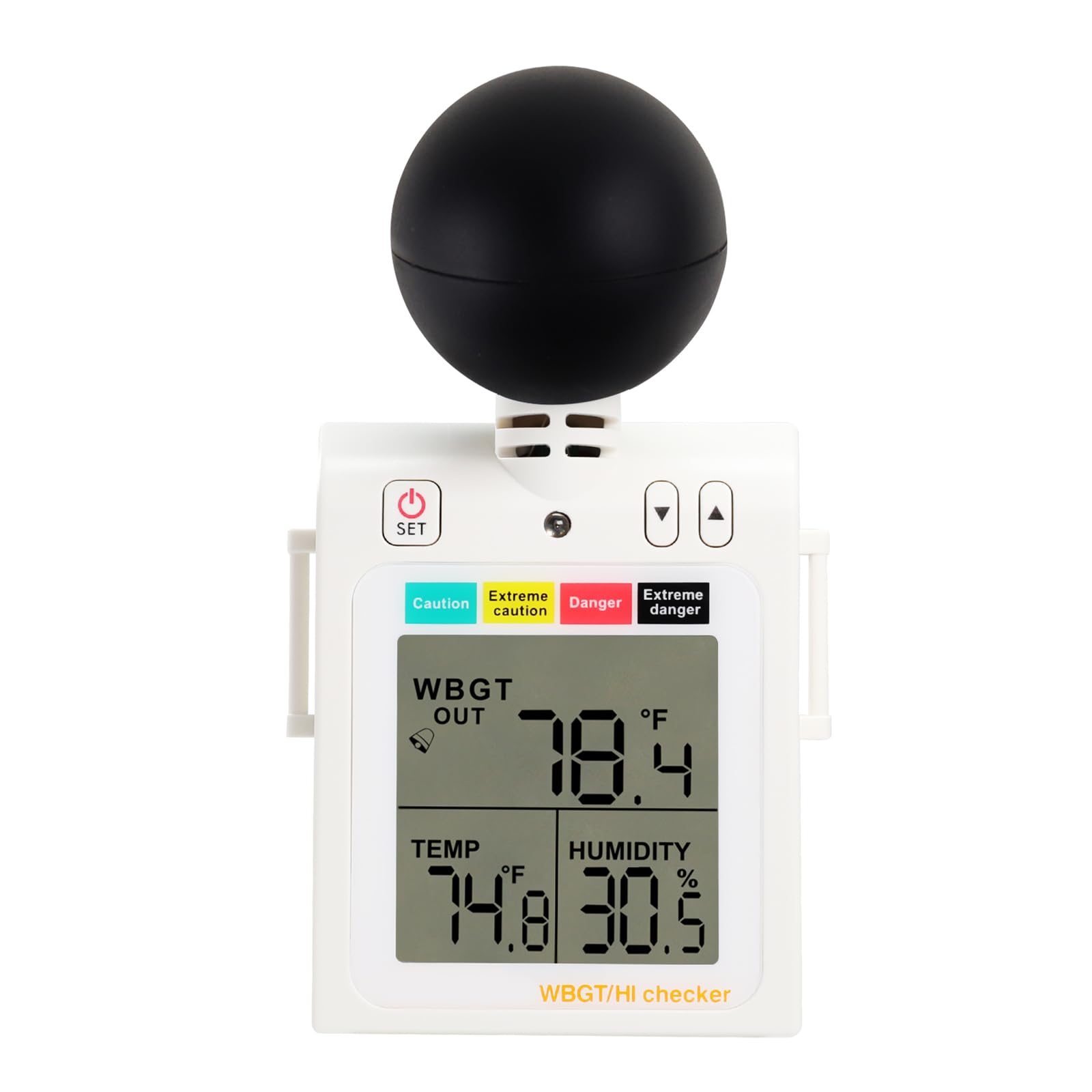 WBGT + HI Calor Inspector Calor Estrés Metro Mojado Bulbo Globo Temperatura Humedad Usable Ensayador