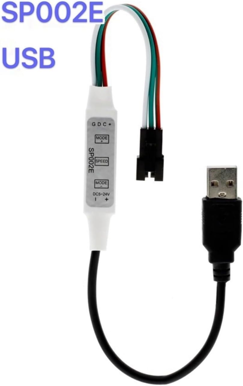 SP002E mini 3-button LED magic color controller 2812B full color light strip WS2811 light strip dimmer USB(SP002E red and black wire)