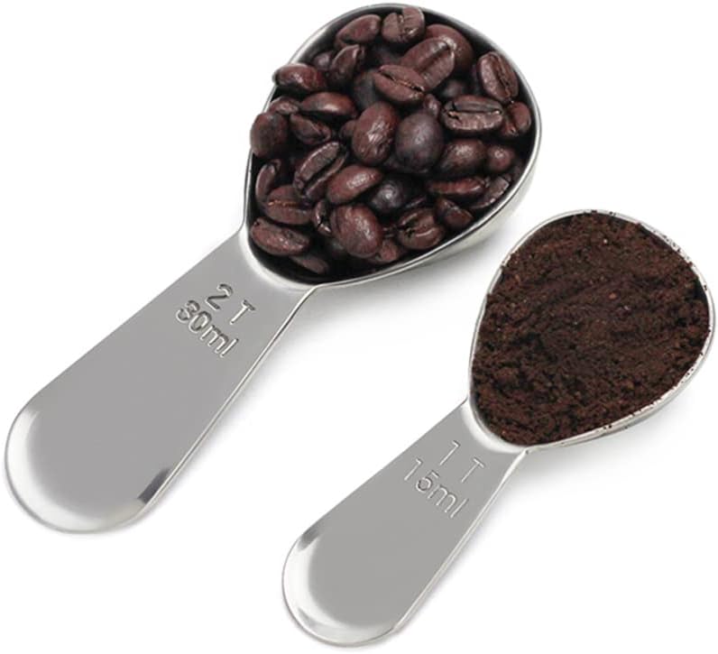 UPKOCH 6pcs Stainless Scoops Set Measuring Spoons for Coffee Beans Flour Spices Mini Sized Ergonomic Design for Kitchen Office Use