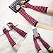 Bienvenu Punk Gothic Rock Long Arm Warmer Fingerless Gloves,Black Fuchsia
