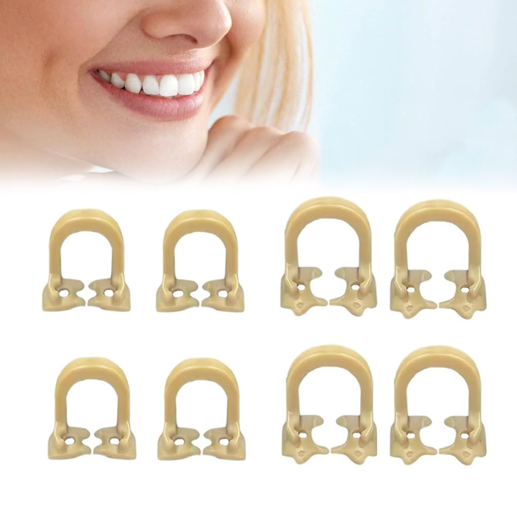 Chestnut-Yx 8Pcs Dental Rubber Dam Clamps Dental Distal Premolar Resin Clip Rubber Sheets Barrier Clips For Better Oral And Dental Condition